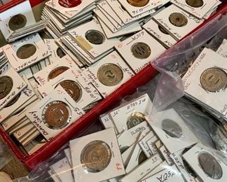 Loads of antique and vintage Tokens