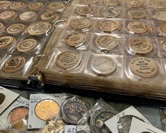 Loads of Vintage Wood Nickels, Tokens