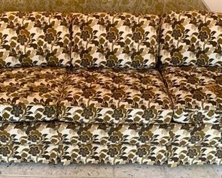Super Fine Mid Century GLOBE furniture 84” x 36” woven floral jacquard sofa