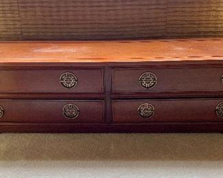 Mid Century Asian 4 drawer storage chest 