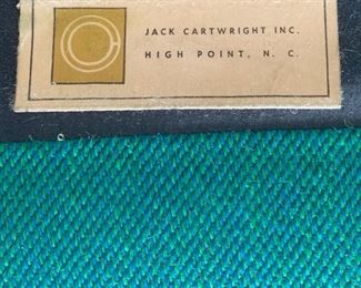 Jack Cartwright Inc. Sofa Label with fabric weave closeup 
