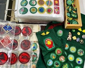 Massive amount of vintage Scout patches, pins and accoutrements 