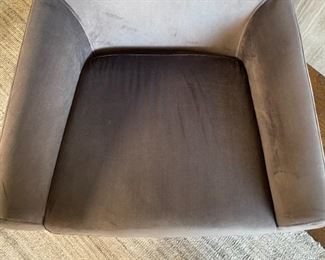 2pc Contemporary Microfiber Swivel Club Chairs PAIR 34 x 29 x 30.5in HxWxD