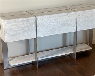 Contemporary White Wash Console Table/Shelf 30x60x15in HxWxD