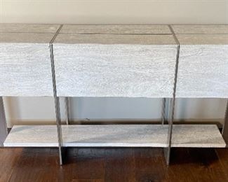 Contemporary White Wash Console Table/Shelf 30x60x15in HxWxD