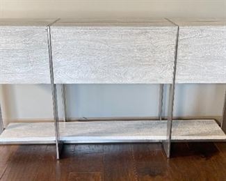 Contemporary White Wash Console Table/Shelf 30x60x15in HxWxD