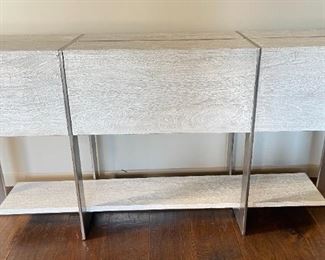 Contemporary White Wash Console Table/Shelf 30x60x15in HxWxD