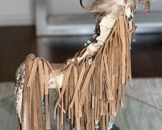 Barbara Peacock Ceramic Southwest Horse Fetish Sculpture 18 x 4.5 x 13in HxWxD