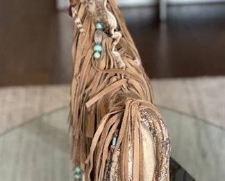 Barbara Peacock Ceramic Southwest Horse Fetish Sculpture 18 x 4.5 x 13in HxWxD