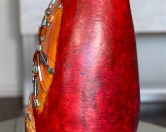 Margaret Sullivan Gourd Vessel Art #1 18in H