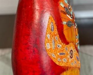 Margaret Sullivan Gourd Vessel Art #1 18in H