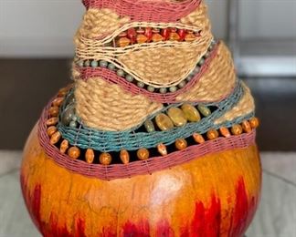 Margaret Sullivan Gourd Vessel Art #3 15 inches high
