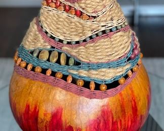 Margaret Sullivan Gourd Vessel Art #3 15 inches high