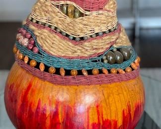 Margaret Sullivan Gourd Vessel Art #3 15 inches high