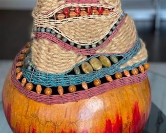 Margaret Sullivan Gourd Vessel Art #3 15 inches high