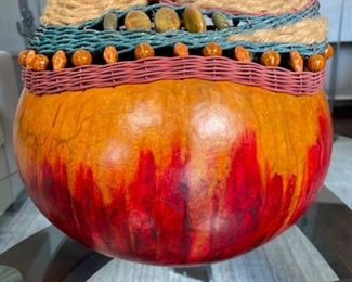 Margaret Sullivan Gourd Vessel Art #3 15 inches high