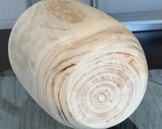 Artist Made Carved Wood Vase 18 x 10in diameter