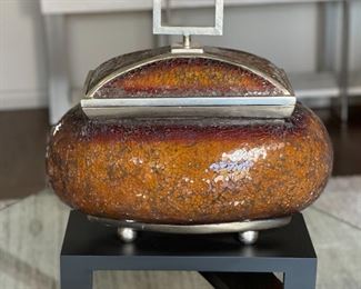 Uttermost Lidded Centerpiece Vase/Jar 17 x 17 x 7in HxWxD