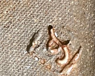 Artist Made Stoneware Plate 2.5 x 12.5 x 11.5in HxWxD