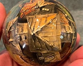 Chinese Resin Egg on stand 7.25 inches high