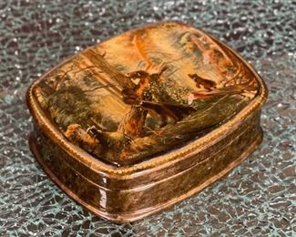 Russian Lacquer Trinket Box.Morning in Pine Forest by Shishkin Bears 1 x 4.5 x 3.5in HxWxD