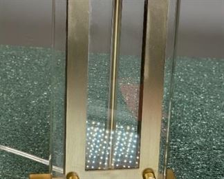 Contemporary Lucite & Gold Lamp Single 25 x 15 x 8in HxWxD