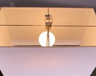 Contemporary Lucite & Gold Lamp Single 25 x 15 x 8in HxWxD