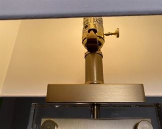 Contemporary Lucite & Gold Lamp Single 25 x 15 x 8in HxWxD