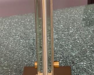 Contemporary Lucite & Gold Lamp Single 25 x 15 x 8in HxWxD