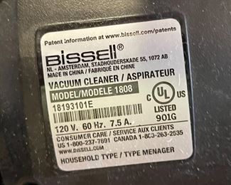Bissell 1808 Vacuum Cleaner 43 x 12 x 11in HxWxD