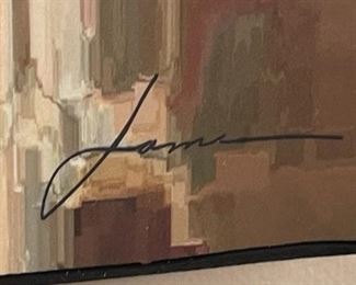 Abstract Art Print on Board Jamie 23.75 x 11.75in HxWxD