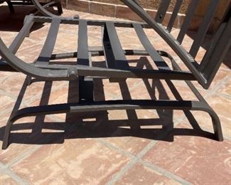 5pc Outdoor Patio Set Sunbrella Outdoor Fire pit & Chairs Table: 25 x 48 diameterChairs: 35.5 x 28 x 33