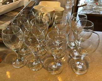 12pc Wine Glasses 7 x 2.5in diameter at opening