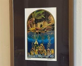 Signed Ilan Hasson Lithograph Print Frame: 18.5 x 14.5in