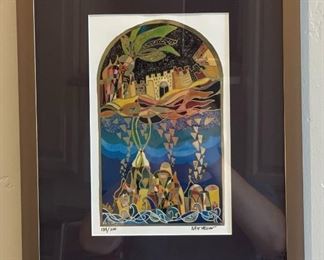Signed Ilan Hasson Lithograph Print Frame: 18.5 x 14.5in