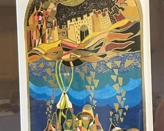 Signed Ilan Hasson Lithograph Print Frame: 18.5 x 14.5in