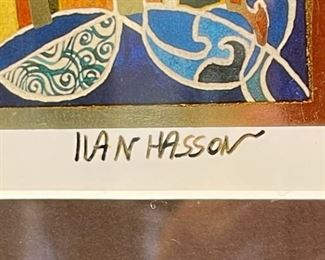 Signed Ilan Hasson Lithograph Print Frame: 18.5 x 14.5in