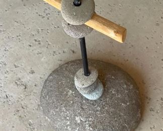 Artist Made Stone & Wood Heart Sculpture 48 x 20 x 10in HxWxD