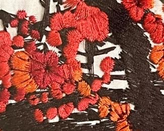 Chinese Embroidered Silk Art Hand Stitched Frame: 18x18in