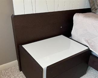 J&M Furniture Porto King LED Platform Bed & Nightstands Bed frame: 82.25 x 80in Headboard 39.5x 132in