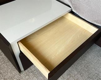 J&M Furniture Porto King LED Platform Bed & Nightstands Bed frame: 82.25 x 80in Headboard 39.5x 132in