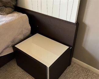 J&M Furniture Porto King LED Platform Bed & Nightstands Bed frame: 82.25 x 80in Headboard 39.5x 132in