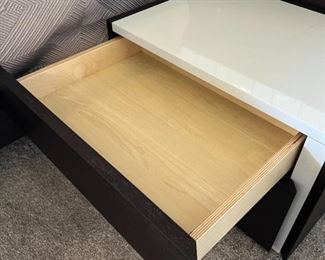 J&M Furniture Porto King LED Platform Bed & Nightstands Bed frame: 82.25 x 80in Headboard 39.5x 132in