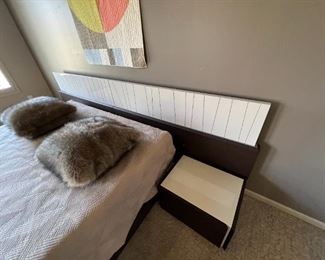 J&M Furniture Porto King LED Platform Bed & Nightstands Bed frame: 82.25 x 80in Headboard 39.5x 132in