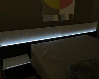 J&M Furniture Porto King LED Platform Bed & Nightstands Bed frame: 82.25 x 80in Headboard 39.5x 132in