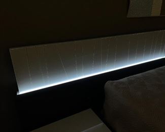 J&M Furniture Porto King LED Platform Bed & Nightstands Bed frame: 82.25 x 80in Headboard 39.5x 132in