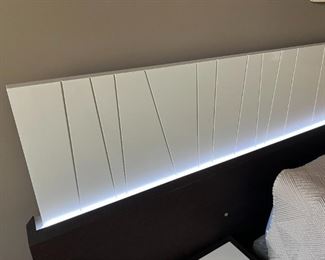 J&M Furniture Porto King LED Platform Bed & Nightstands Bed frame: 82.25 x 80in Headboard 39.5x 132in