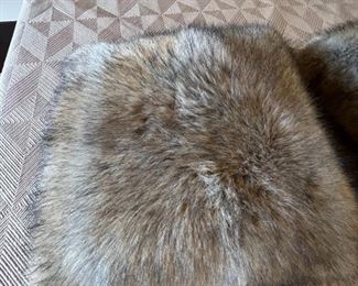 2pc Faux Animal fur pillows 24x24in