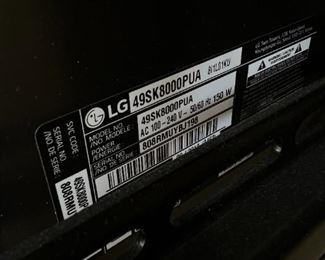 LG 49in Ultra HD 4k Smart TV 49SK8000PUA 25x43.25in