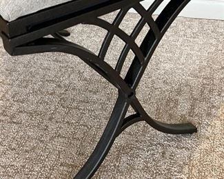 Metal Frame Upholstered Bedroom Bench 19.25x24x16in HxWxD